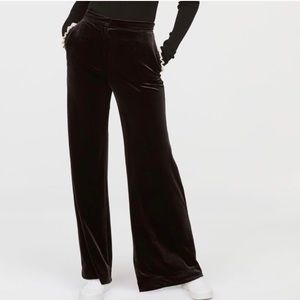 H&M Black Velvet Wide Leg Pants